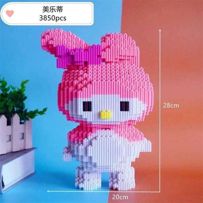 Hello Kitty My Melody Sanrio Anime Cartoon Kawaii Cute Building Blocks Assembling Toys Puzzles