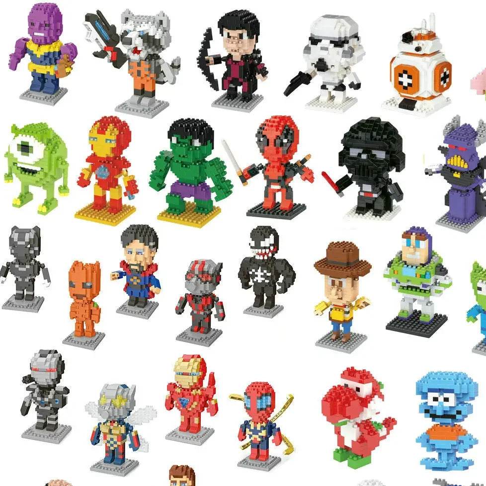 Hero Cartoon Micro Particle Building Blocks Children Assembly Toy Anime Action Figure Boy Girl Kid Gift Cute Toy Building Bricks - ToylandEU
