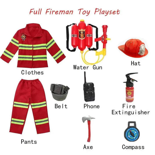 Heroic Kids Firefighter Costume Set with Authentic Gear and Accessories - ToylandEU