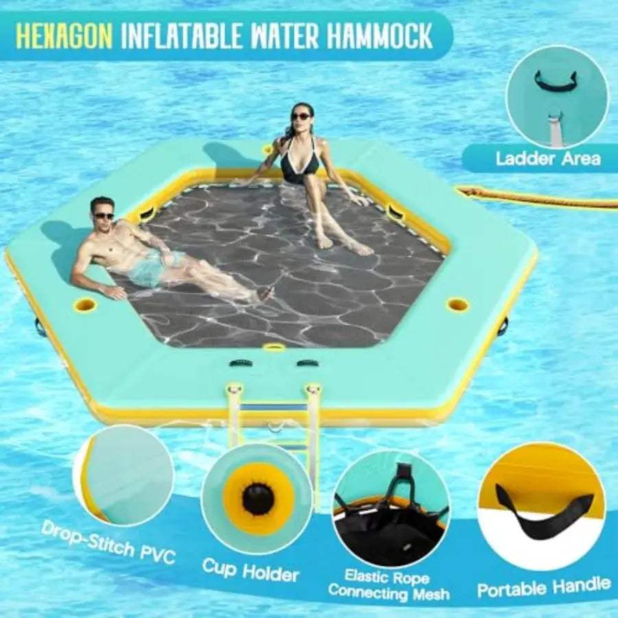  Hexagon Inflatable Water Hammock For Adults With Mesh -  ToylandEU™