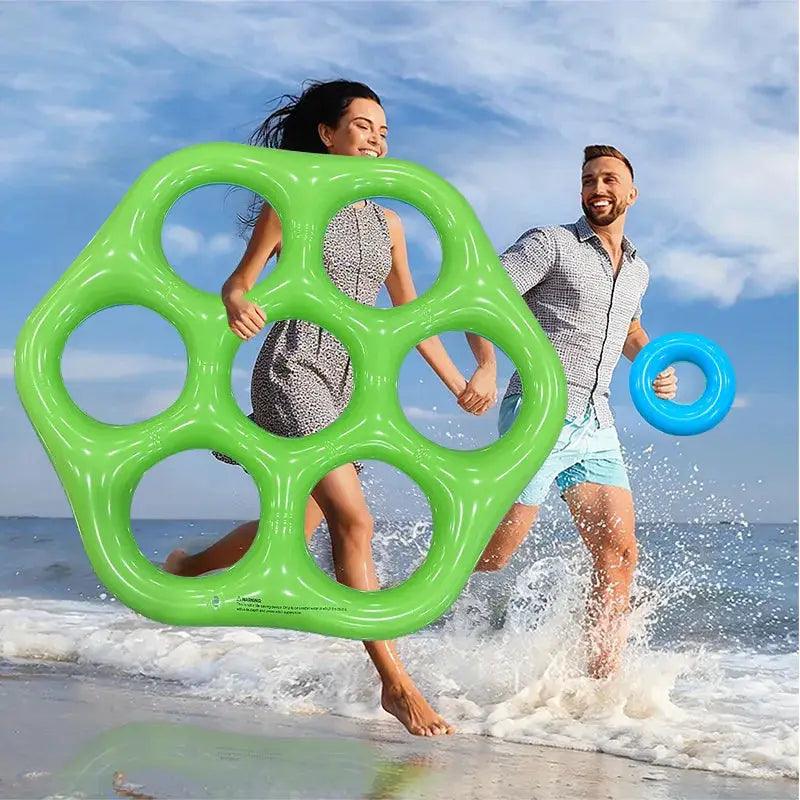 Hexagonal Inflatable Ring Toss Pool Game For Family Fun PVC -  ToylandEU™