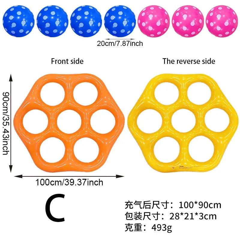  Hexagonal Inflatable Ring Toss Pool Game For Family Fun PVC -  ToylandEU™