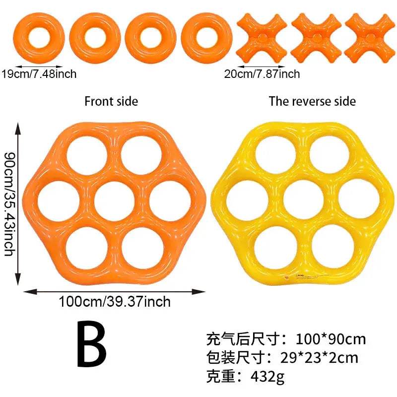 Hexagonal Inflatable Ring Toss Pool Game For Family Fun PVC -  ToylandEU™