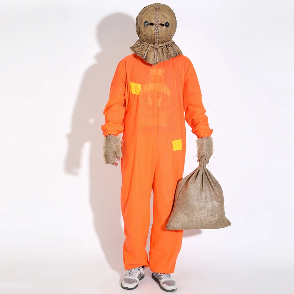 Spooky Horror Sam Costume Set - Unisex Costume & Mask for Halloween