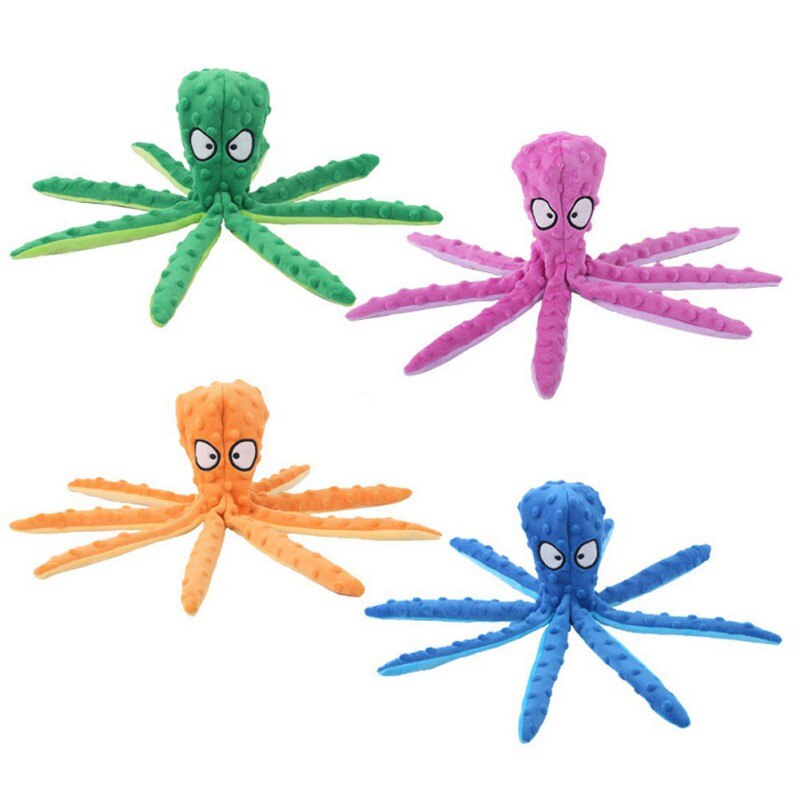 Interactive Octopus Plush Dog Toy with Squeaker and Teeth Cleaning Features - ToylandEU