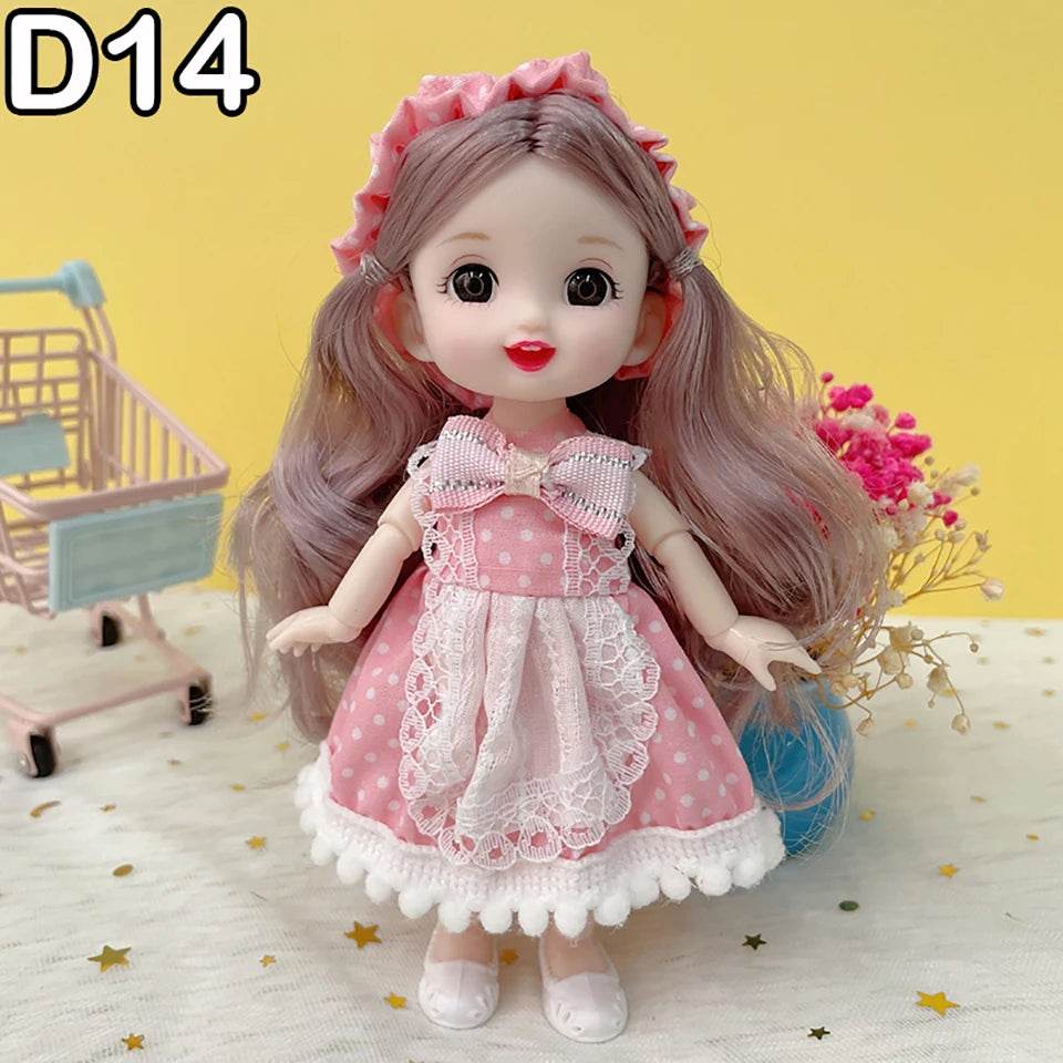 New 16 Cm BJD Mini Doll 13 Movable Joint Girl Baby Toy - ToylandEU