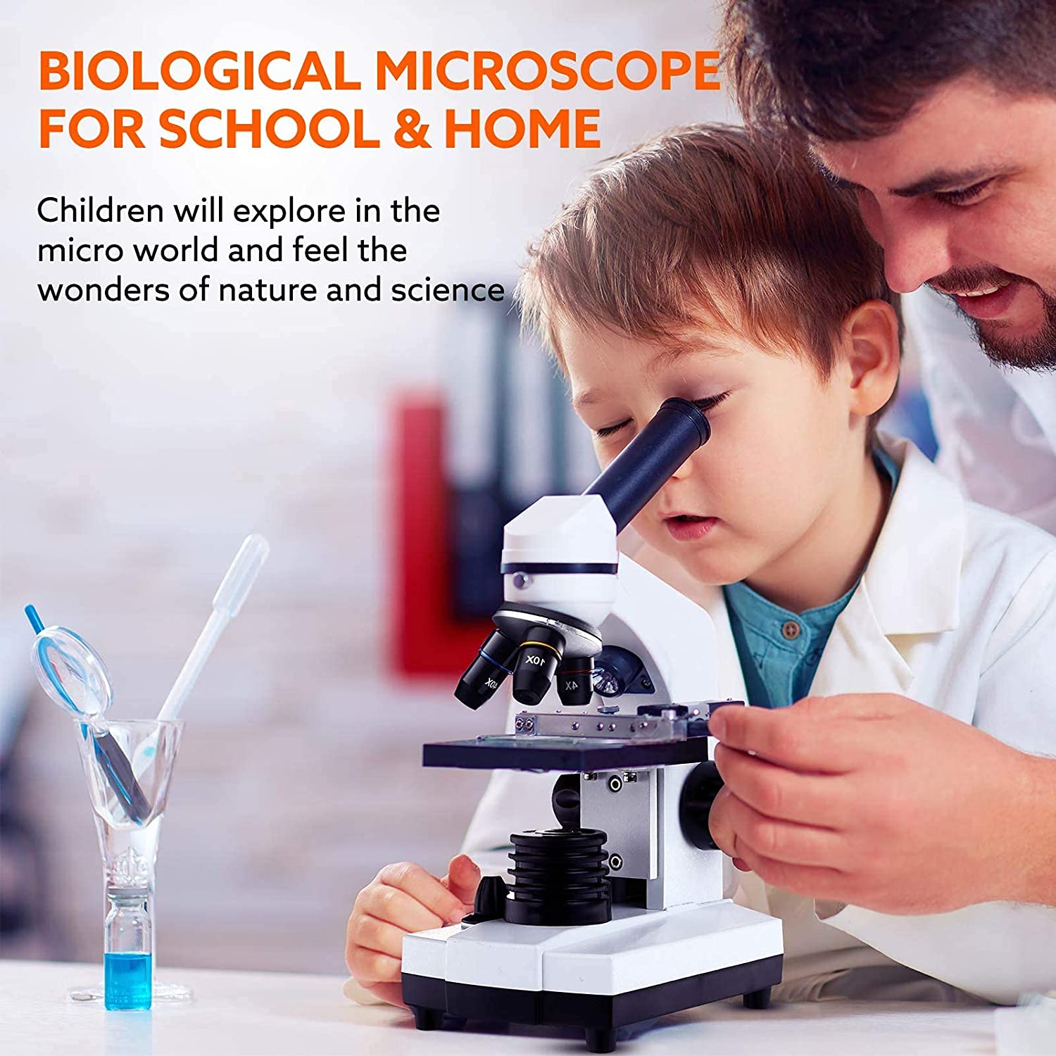 Powerful 40X-1600X Biological Microscope with Slides Set and Phone Adapter - ToylandEU