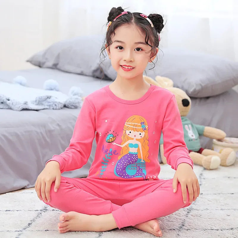 Cozy Autumn Winter Cotton Pajamas Sets For Kids Homewear