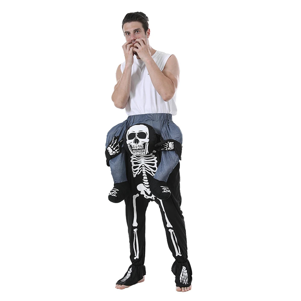 Comical Skeleton Ride-On Costume for Adults - Perfect for Halloween Fun!