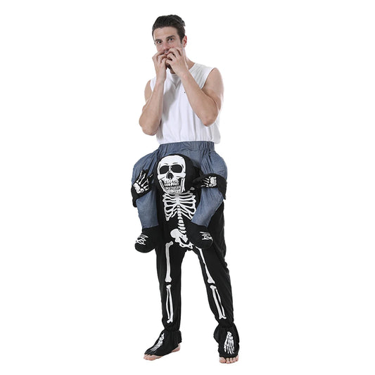 Comical Skeleton Ride-On Costume for Adults - Perfect for Halloween Fun!