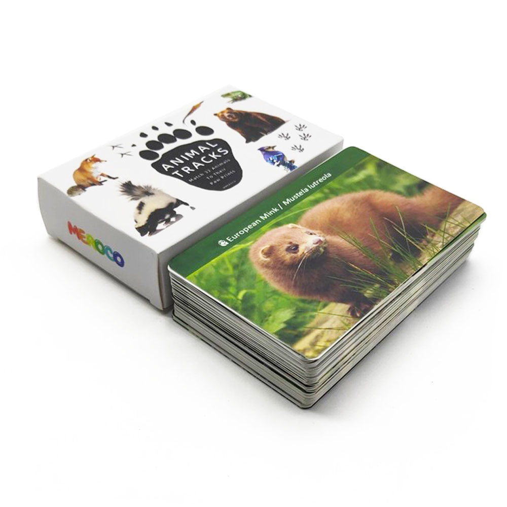 Animals and Footprints Montessori English Flash Cards for Early Learning Toyland EU Toyland EU