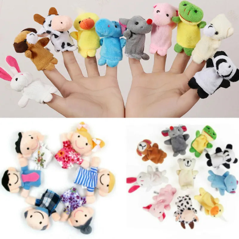 Baby Plush Toy  Animal Finger Puppet Set for Storytelling and Role Play