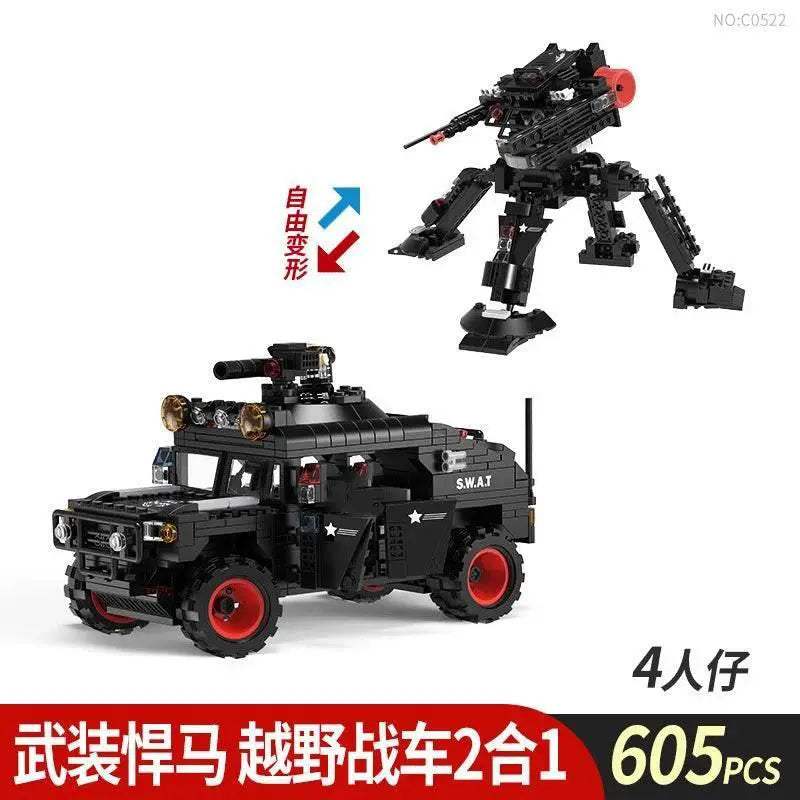 Premium Lego Compatible Building Blocks Set Multi Vehicle City Police Station Bus Car Helicopter Army Trucks For Kids - ToylandEU
