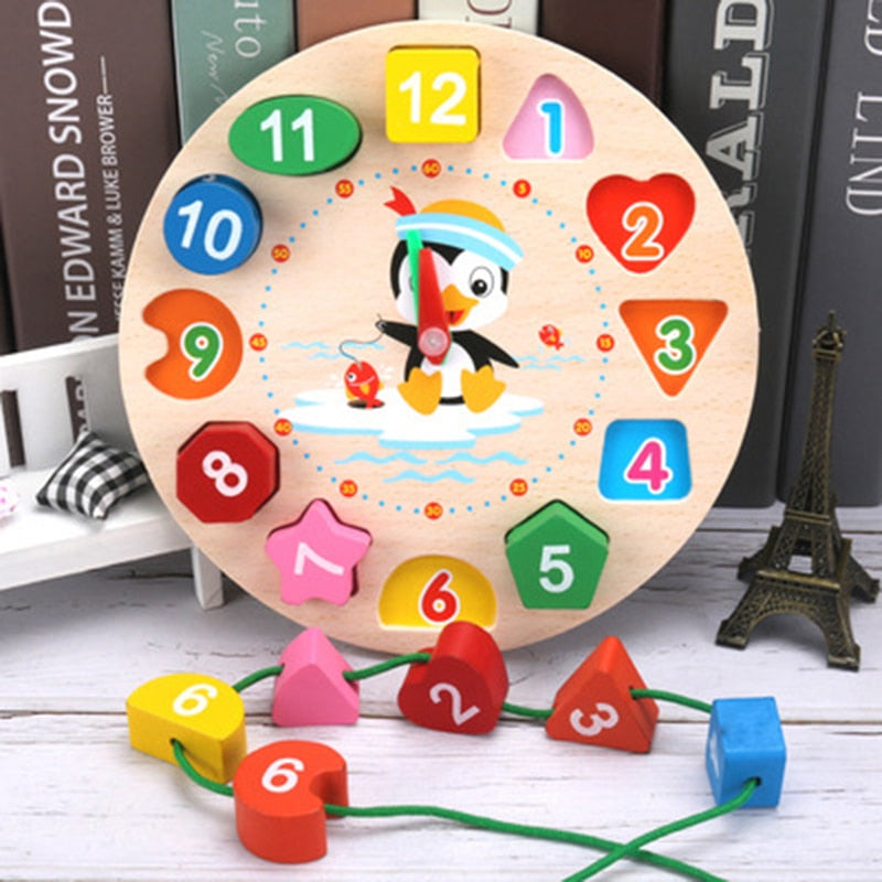 Montessori Wooden Animal Clock Puzzle Toy for Kids 3-6 Years Old - ToylandEU