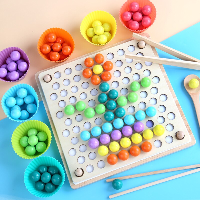 Montessori Wooden Beads Puzzle Educational Toy for Kids