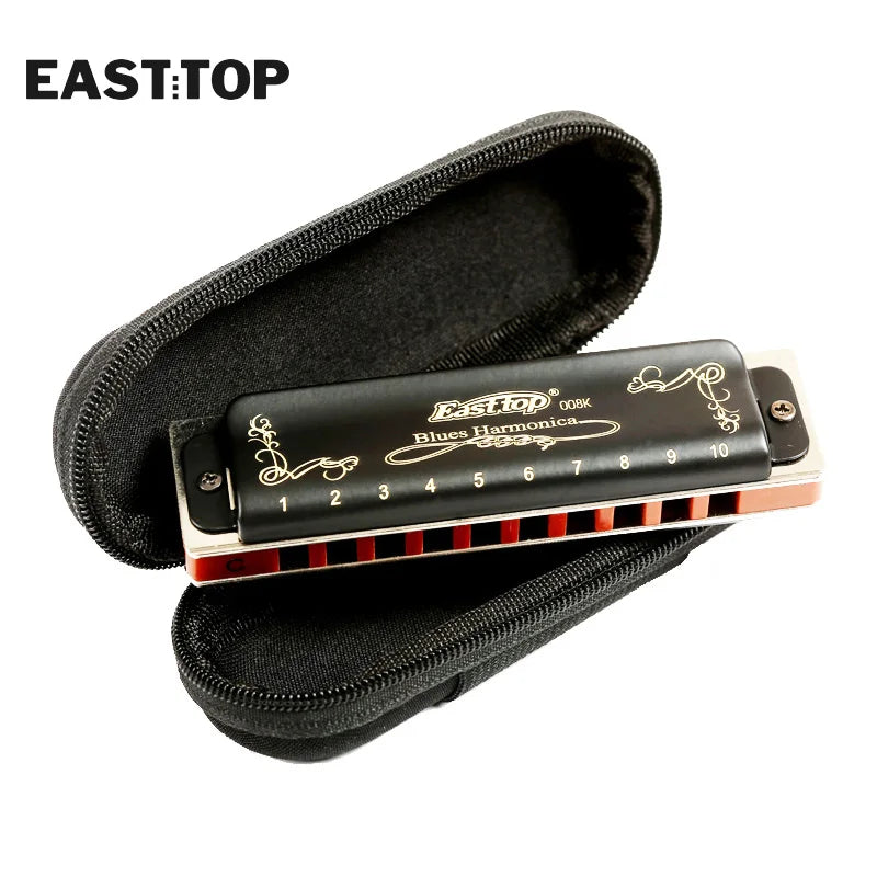 EASTTOP T008K Key of C Blue Harmonica with Brass Reedplates: Crafted for Superior Sound Quality - ToylandEU