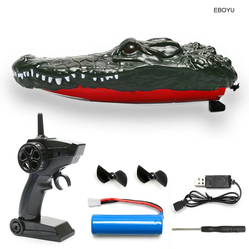 Realistic Crocodile Head RC Boat - 2.4Ghz 2 Channels Remote Control 2-in-1 - ToylandEU