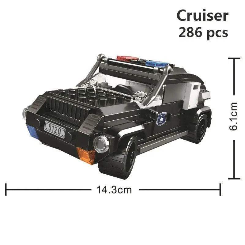 Premium Lego Compatible Building Blocks Set Multi Vehicle City Police Station Bus Car Helicopter Army Trucks For Kids - ToylandEU