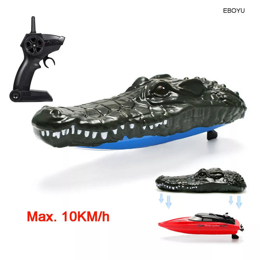 Realistic Crocodile Head RC Boat - 2.4Ghz 2 Channels Remote Control 2-in-1 - ToylandEU