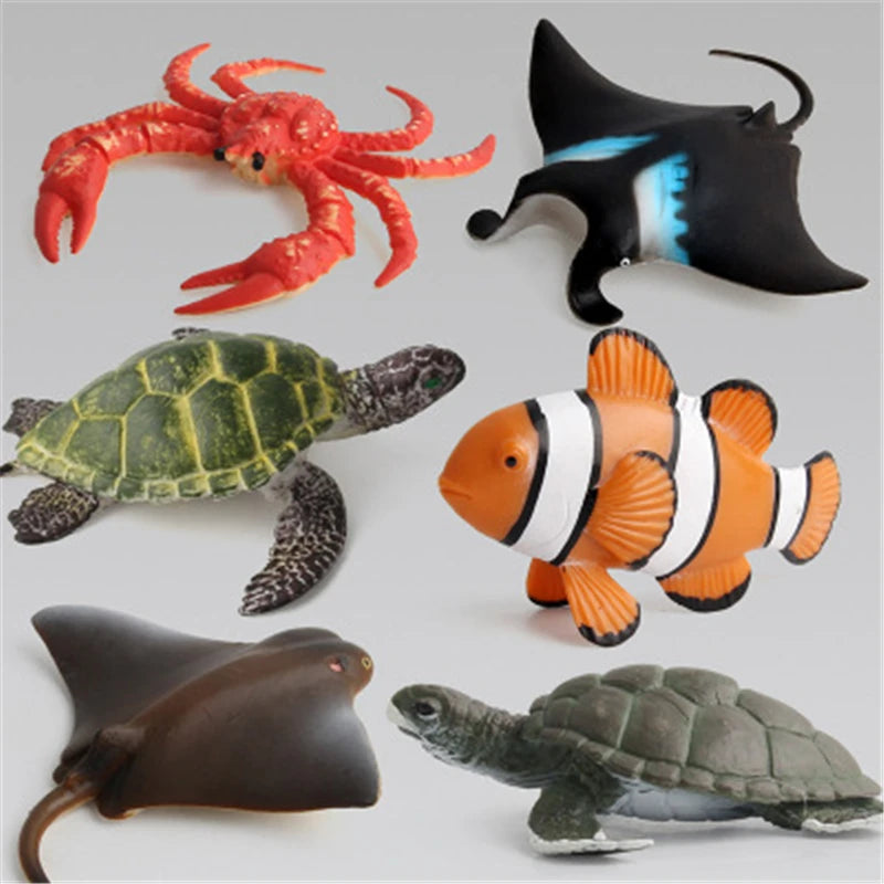 Ocean Animal Model Toys Set with Whale Shark and Sea Turtle - ToylandEU