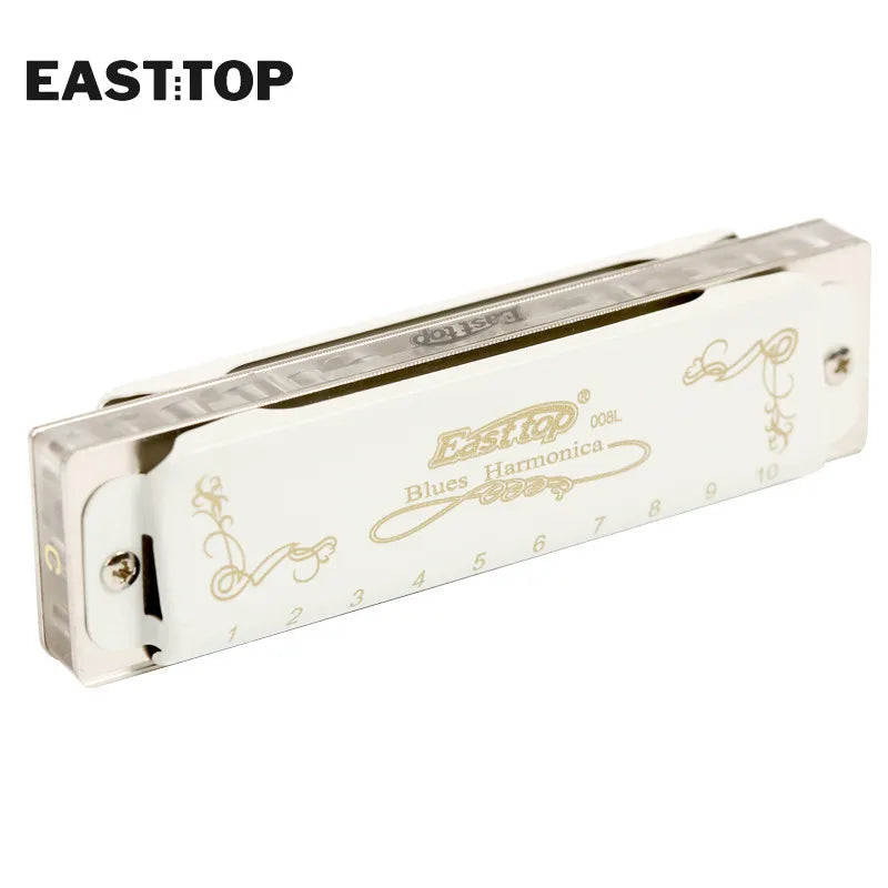 EASTTOP T008L Diatonic Blues Harmonica Key of D 10 Holes Harp Mouth - ToylandEU