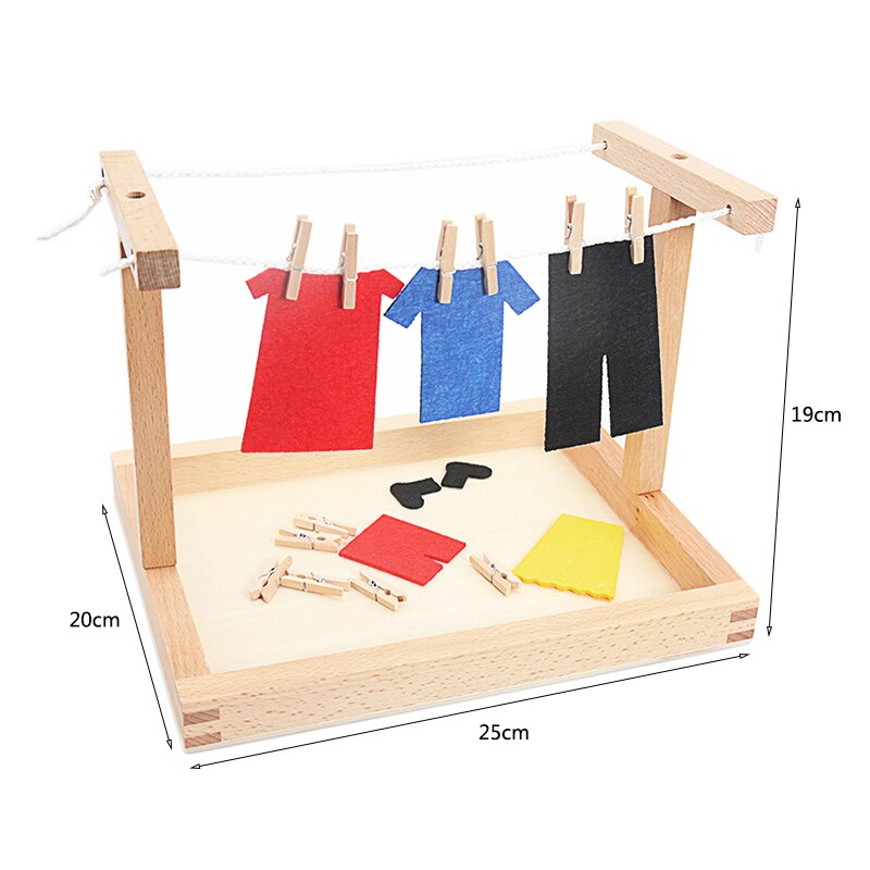 Children's Montessori Wooden DIY Mini Clothes Drying Frame Toy - ToylandEU