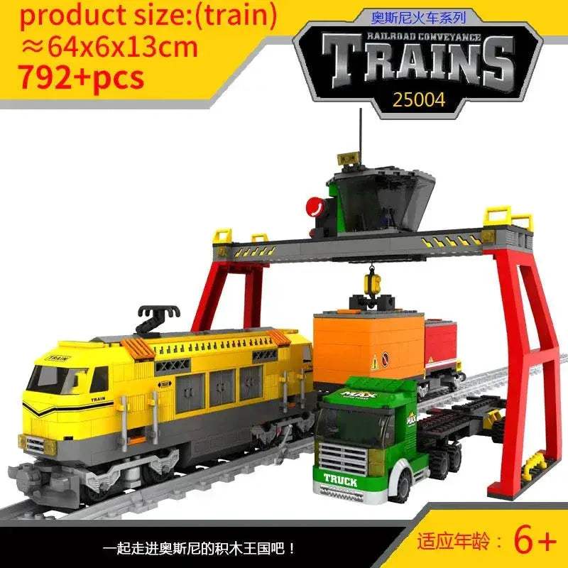 Lego Compatible City Train Set Building Blocks With Tracks - ToylandEU