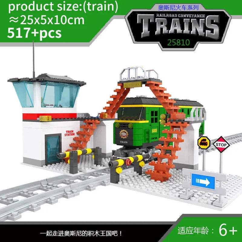 Lego Compatible City Train Set Building Blocks With Tracks - ToylandEU
