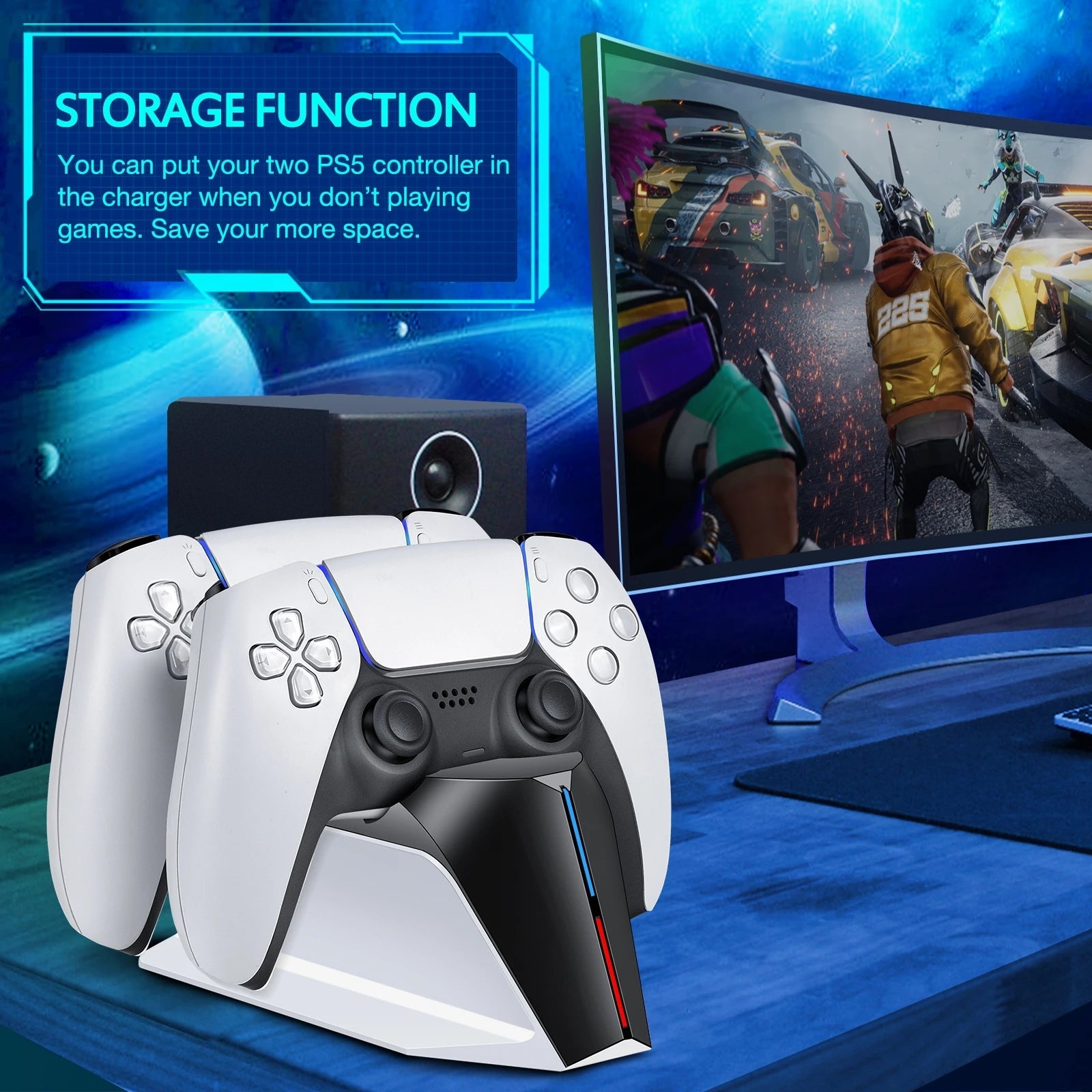 Dual Charging Cradle Dock Station For PS5 Wireless Controllers - ToylandEU