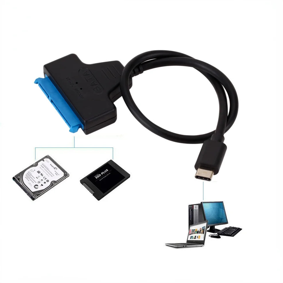 SATA 3 to Type-C Adapter Cable for 2.5-Inch HDD and SSD - USB 3.1 Interface - ToylandEU