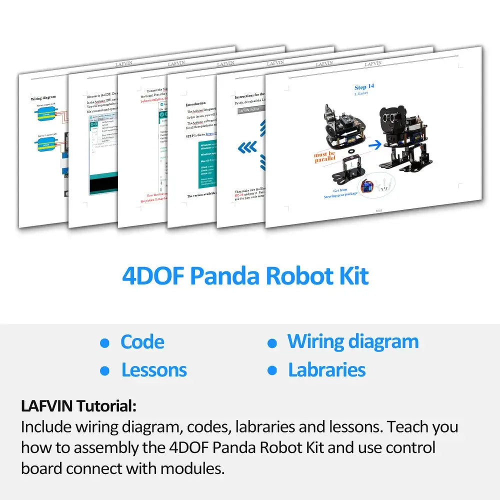 LAFVIN DIY 4-DOF Panda Robot Kit Programmable Dancing Robot Kit For Arduino Nano Electronic Toy / Support Android APP Control - ToylandEU