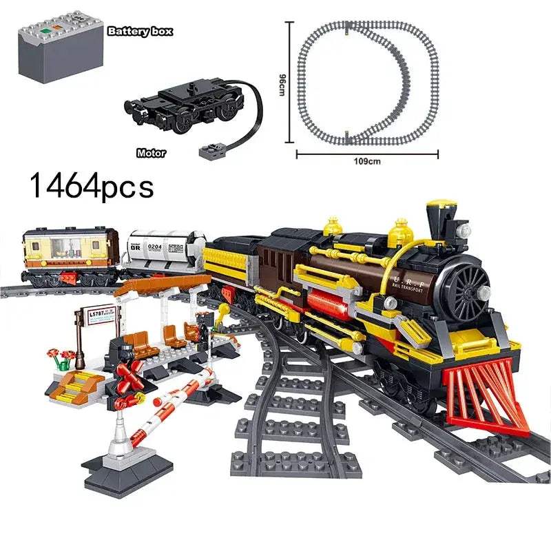 Lego Compatible City Train Set Building Blocks With Tracks - ToylandEU