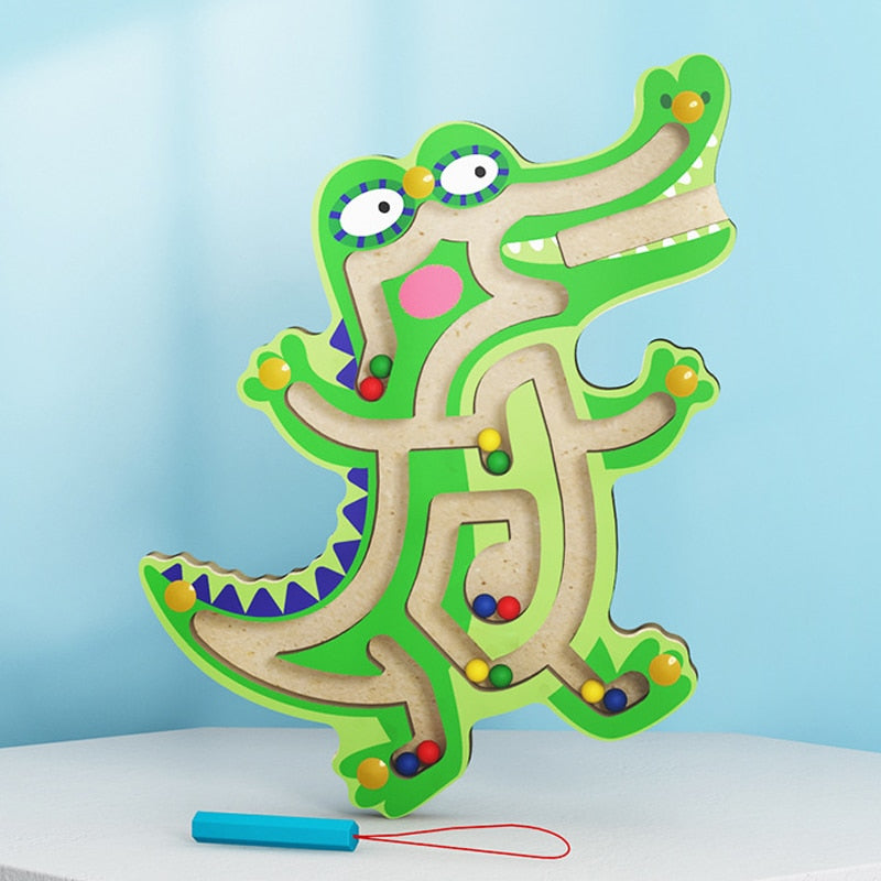 Kids' Wooden Magnetic Maze Handwriting Toy with Animal Shapes Toyland EU Toyland EU
