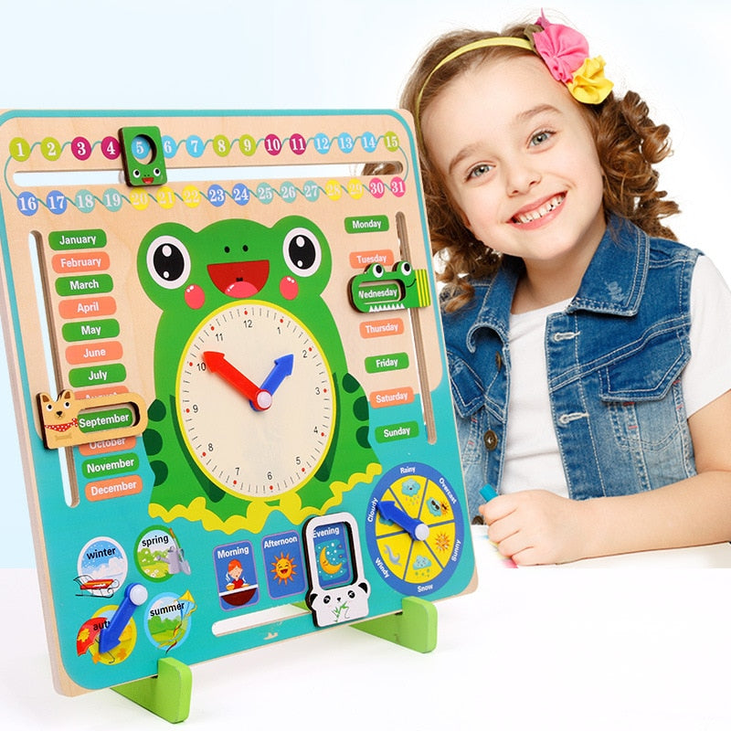 Montessori Wooden Educational Weather Clock for Kids