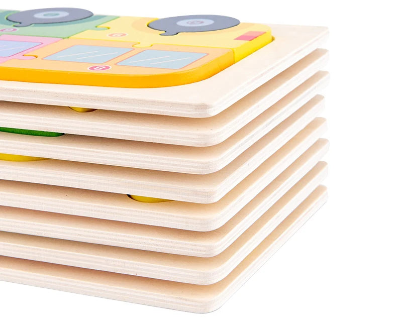 Wooden Puzzle | 3D Cartoon Animal | Montessori Early Education Toy | Big Size