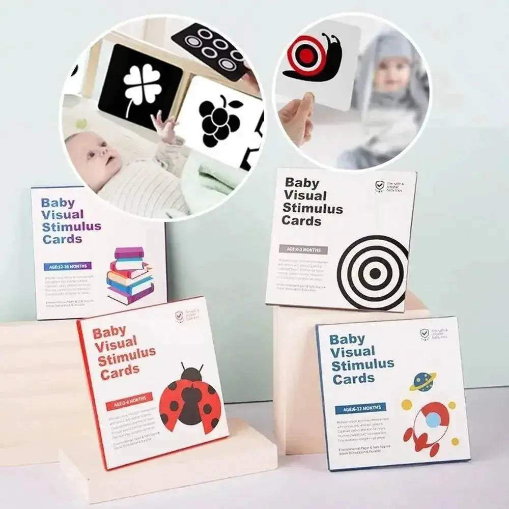 High Contrast Baby Vision Cards Black And White Visual Stimulation Flash Card Learning Game 0 12 Months Infant Gift Sensory Toy - ToylandEU