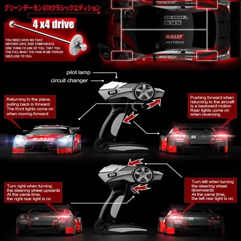  High Performance 1:16 Scale Drift Racing RC Car Kit with 40km/h Speed,  -  ToylandEU™