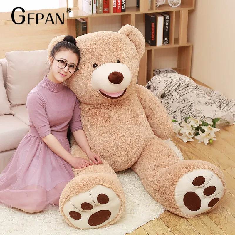 High Quality 130cm American Giant Bear Plush Skin Kawaii Bear Coat Soft Toys for Children (no filling) - ToylandEU