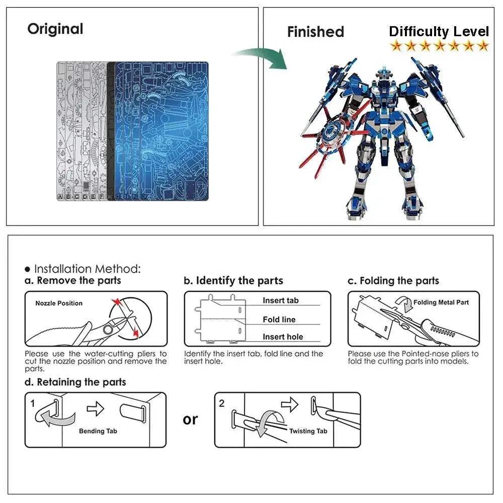 High-Quality 3D Metal Puzzle with Blue Magnetic Rotation for Adults and Teens - ToylandEU