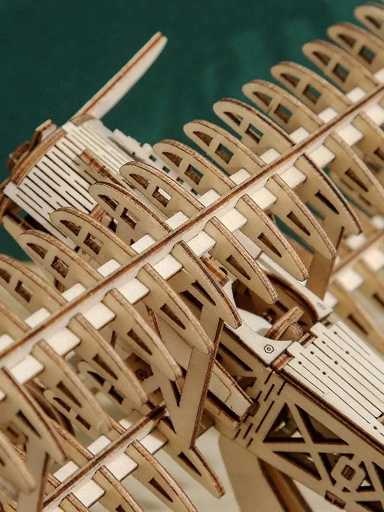 High-Quality 3D Wooden Puzzle Bi-Plane Model Kit for DIY Craft Enthusiasts and Gift Givers - ToylandEU