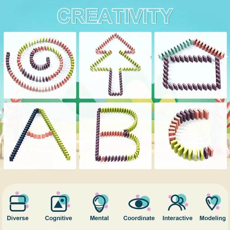 High Quality Children's Domino Train Set with Audio and Lighting Features for Creative Learning and Play - ToylandEU