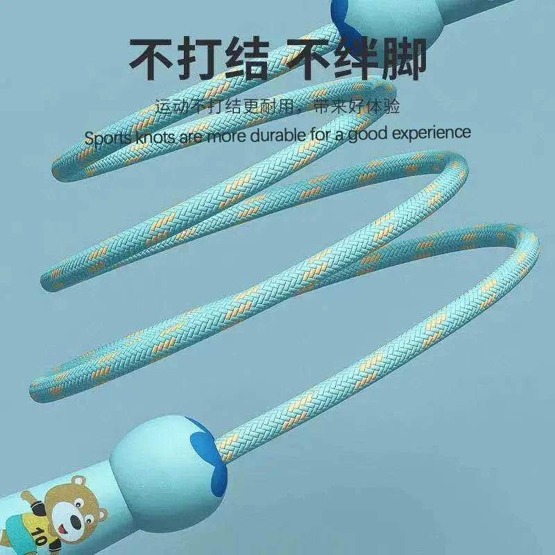High-Quality Children's Skipping Rope with Adjustable Cotton Design and Natural Wooden Handles for Fitness Training and Fun Exercise - ToylandEU