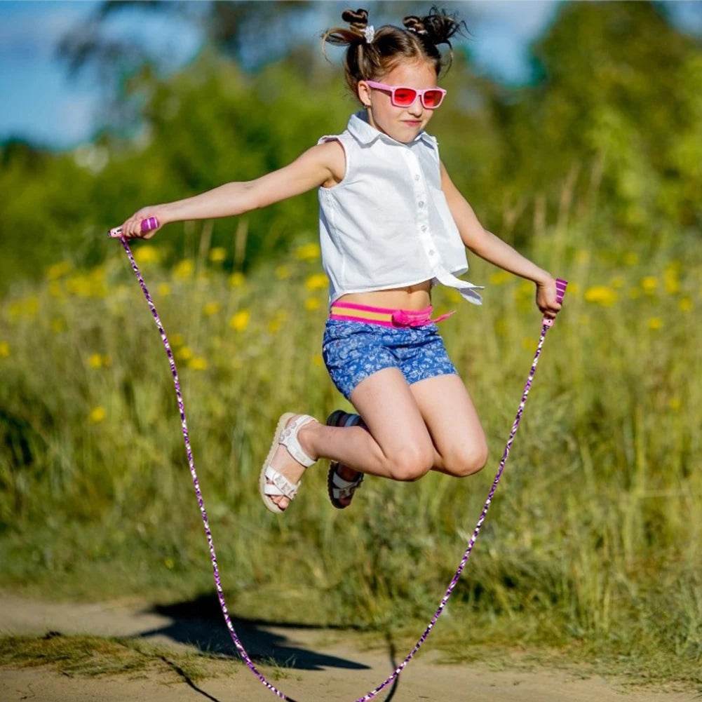 High-Quality Children's Skipping Rope with Adjustable Cotton Design and Natural Wooden Handles for Fitness Training and Fun Exercise - ToylandEU