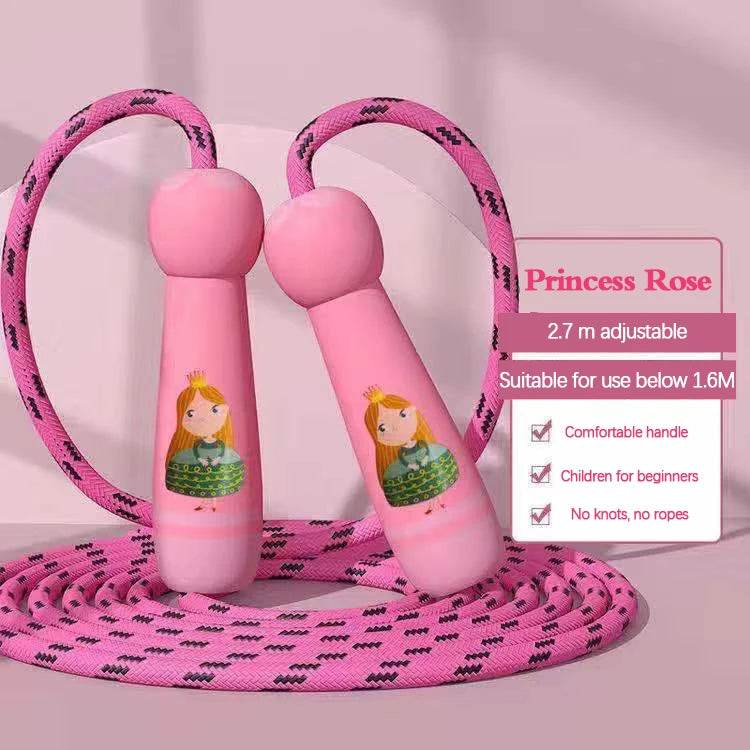 High-Quality Children's Skipping Rope with Adjustable Cotton Design and Natural Wooden Handles for Fitness Training and Fun Exercise - ToylandEU