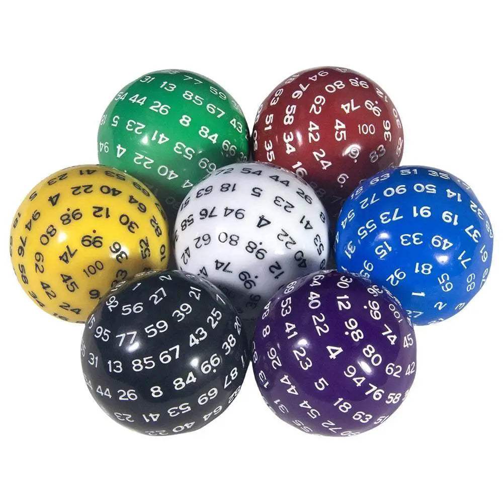 High-Quality D100 Polyhedral Dice Set with Colorful Acrylic Finish for Tabletop Role Playing Games and Kids Parties - ToylandEU