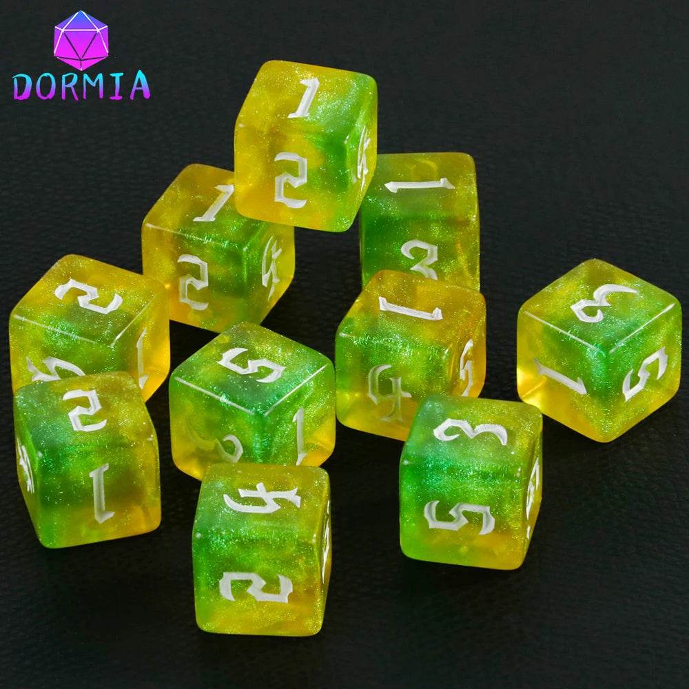 High Quality D6 Polyhedral Dice Colorful Glitter Design for Roleplay Games and Math Teaching - ToylandEU