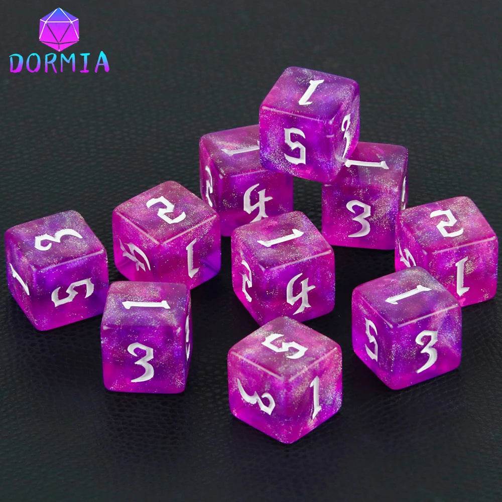 High Quality D6 Polyhedral Dice Colorful Glitter Design for Roleplay Games and Math Teaching - ToylandEU