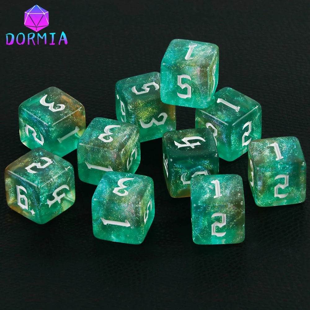 High Quality D6 Polyhedral Dice Colorful Glitter Design for Roleplay Games and Math Teaching - ToylandEU