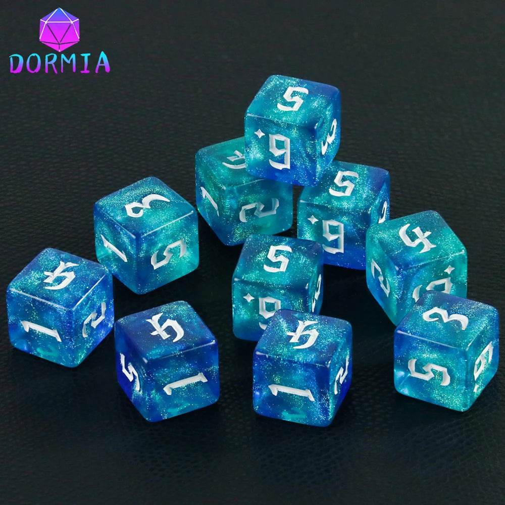High Quality D6 Polyhedral Dice Colorful Glitter Design for Roleplay Games and Math Teaching - ToylandEU
