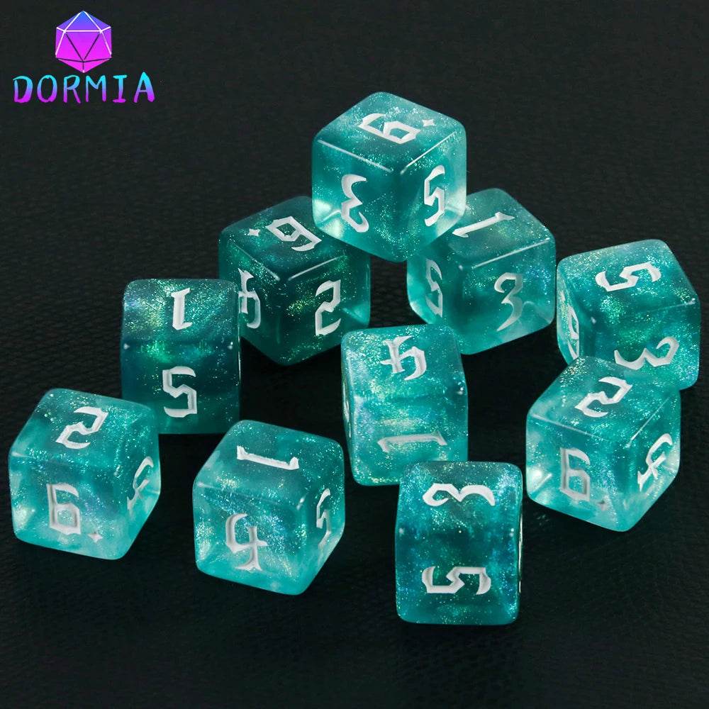 High Quality D6 Polyhedral Dice Colorful Glitter Design for Roleplay Games and Math Teaching - ToylandEU